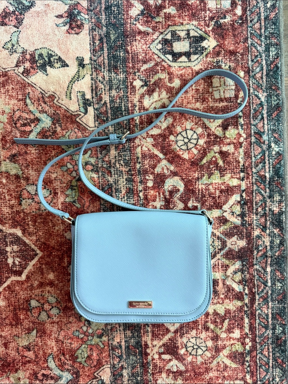 kate spade Light Blue Crossbody Bag with Gold-Tone Accent